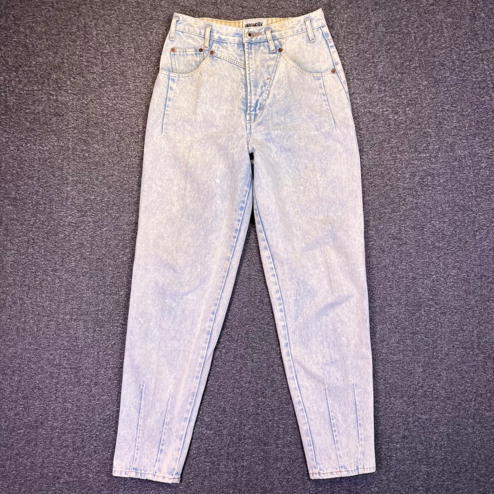VTG Unionbay Jeans Womens 28x30 Retro Boho Tapered Acid Wash High Rise Grunge
